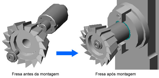 Figura 1. Fresa frontal montada com o auxílio de dispositivo