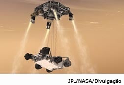 Robô Curiosity aterrisa em Marte