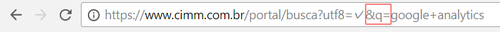 barra de endereço Portal CIMM - parametro de consulta para Google Analytics