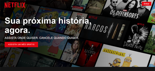 Página inicial Netflix