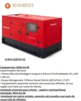 Grupo gerador de 33 kVA Grupo gerador de 33 kVA