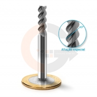 Fresa Para Alumínio 3 Cortes HRC45 6mm x 18mm Corte a 45º codigog Fresa Para Alumínio 3 Cortes HRC45 6mm x 18mm Corte a 45º codigog